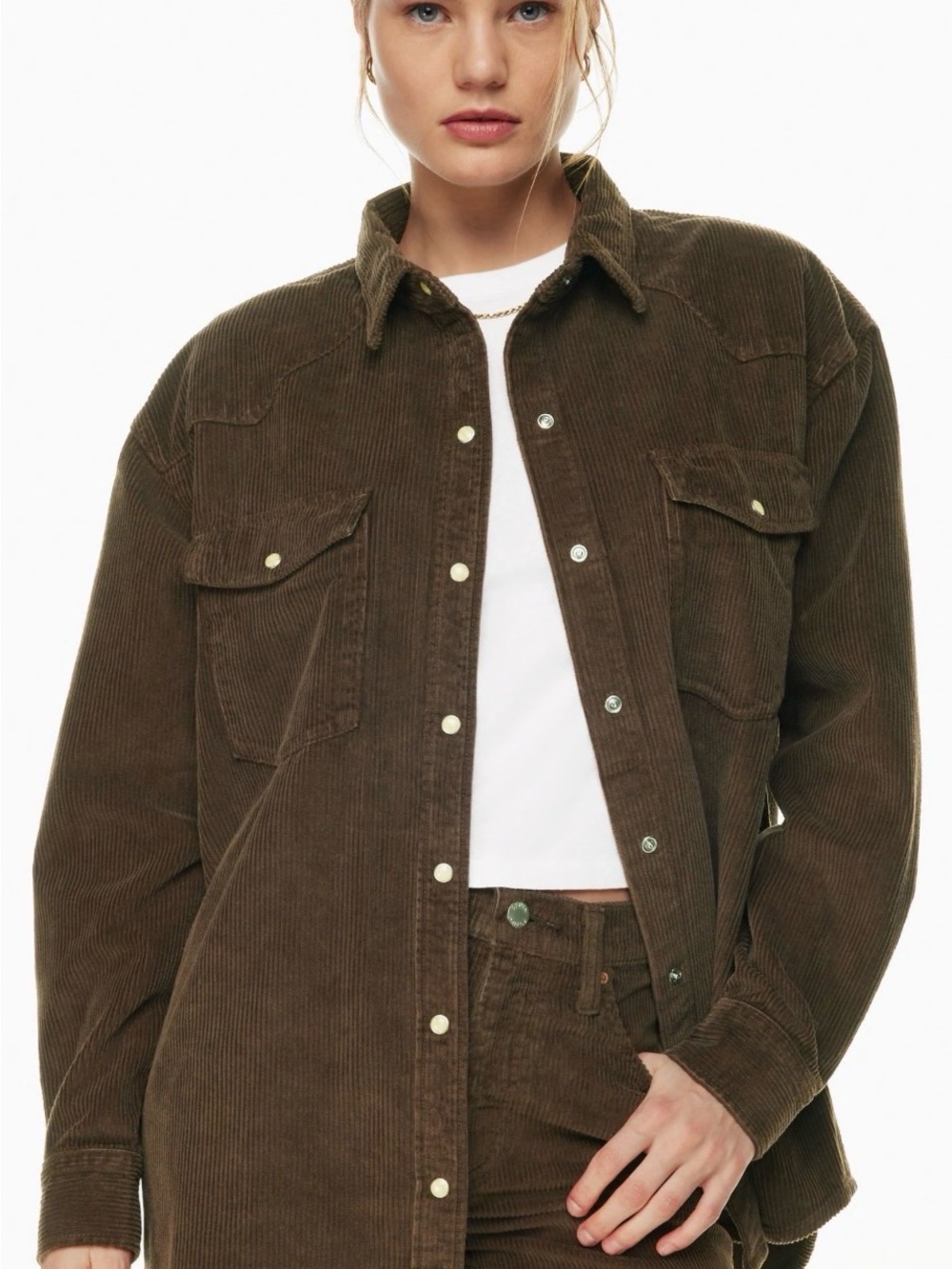 Denim Forum the Nina Corduroy Overshirt in Black